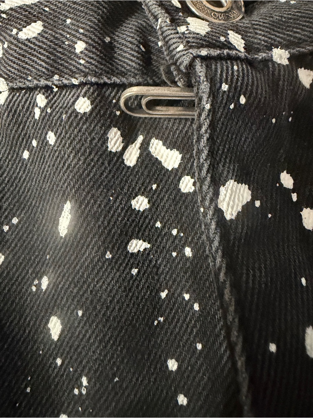 OFF-WHITE c/o Virgil Abloh Diagonal Paint Splatter Jeans Sz 31 Black 2022 - Picture 7 of 9